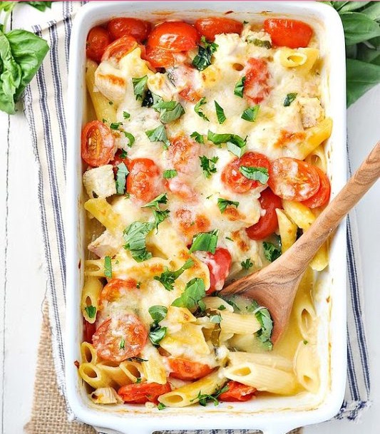 Dump-and-Bake Chicken Caprese Pasta Dump-and-Bake Chicken Caprese Pasta