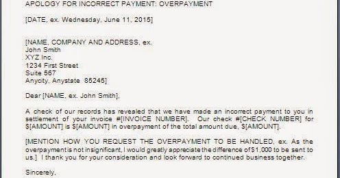 Over Payment Refund Request Letter