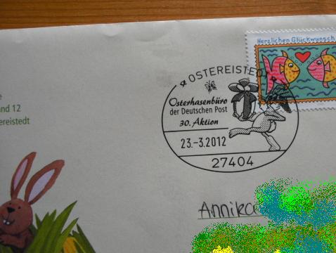  moppeline123: Antwort-Brief vom Osterhasen 2012 Motiv 