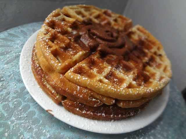 Belgian Cookie Dough Waffles with Chocolate Whipped Cream Belgian Cookie Dough Waffles with Chocolate Whipped Cream