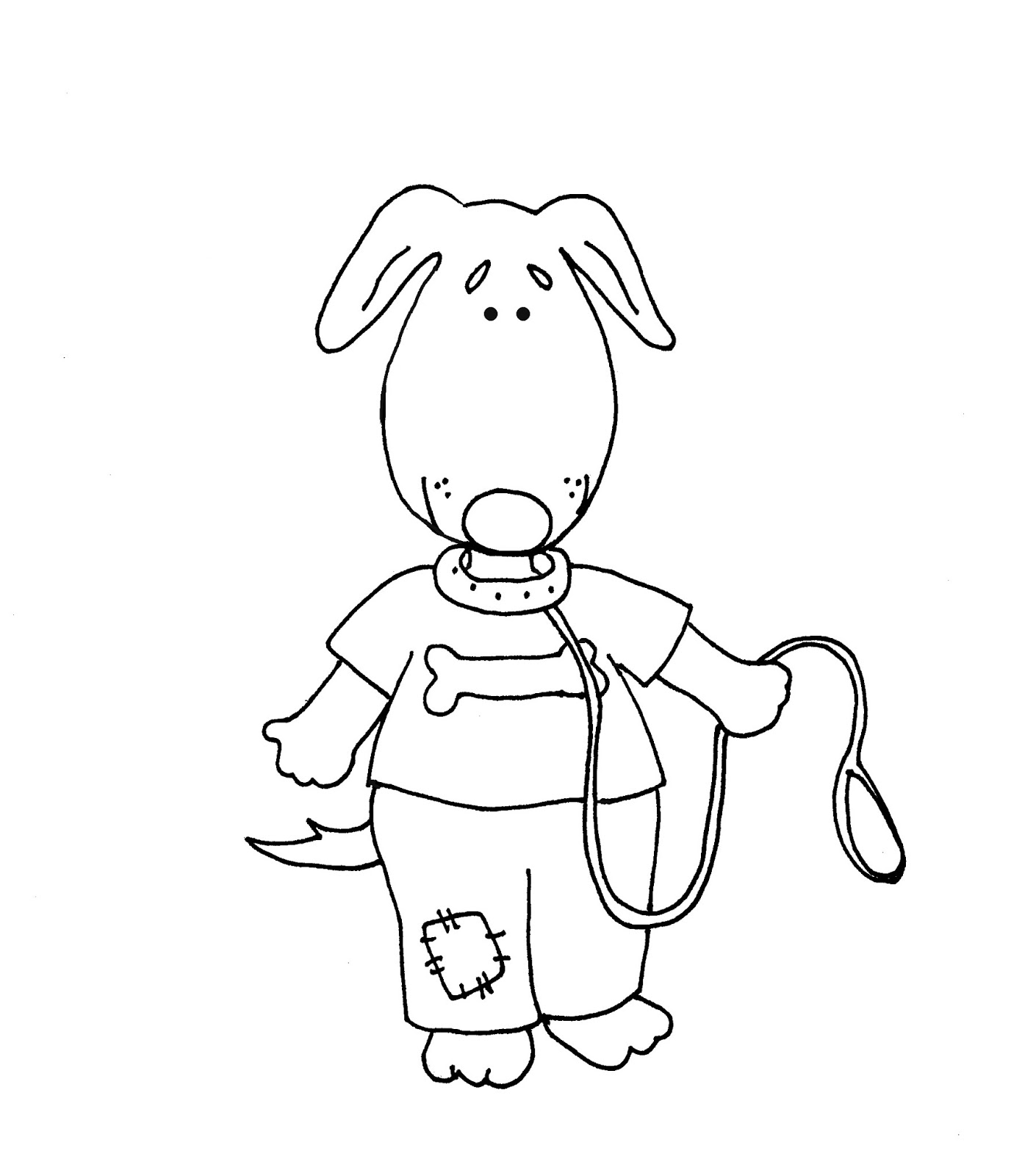 Free Dearie Dolls Digi Stamps Walk The Dog Color And B W