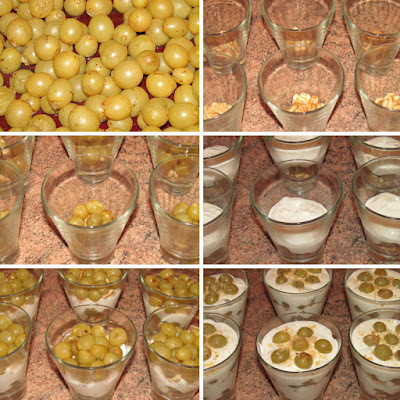 Творожный десерт с запеченным виноградом