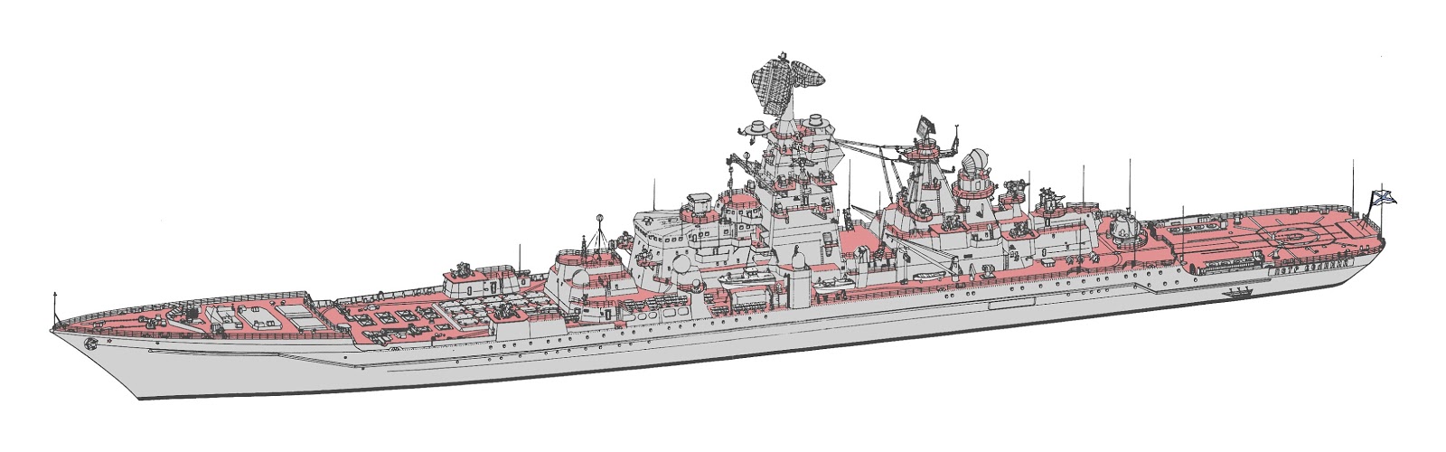 Чертеж петр великий атомный крейсер