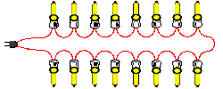christmas diagram wiring led circuit series parallel bulb wired basic rain lights tree example string which power source stumpers dbcc