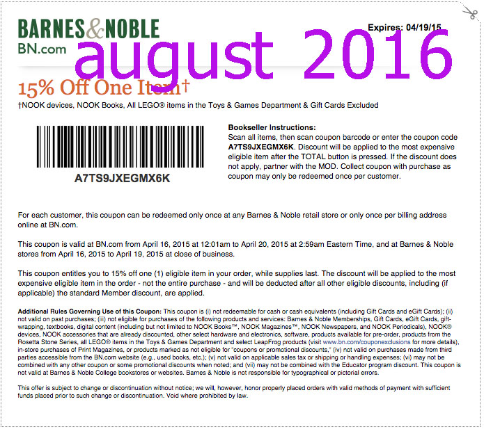 Printable Coupons Barnes and Noble Coupons