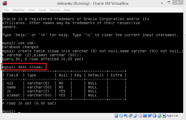 Cara Membuat Table pada MySQL dengan syntax