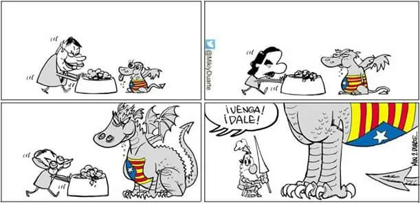 Venga, dale, Mariano Rajoy, dragón, Cataluña, políticos, alimentando el dragón, Felipe González, José María Aznar, José Luis Rodríguez Zapatero, y sigue, Pedro Sánchez Castejón Venga, dale, Mariano Rajoy, dragón, Cataluña, políticos, alimentando el dragón, Felipe González, José María Aznar, José Luis Rodríguez Zapatero, y sigue, Pedro Sánchez Castejón