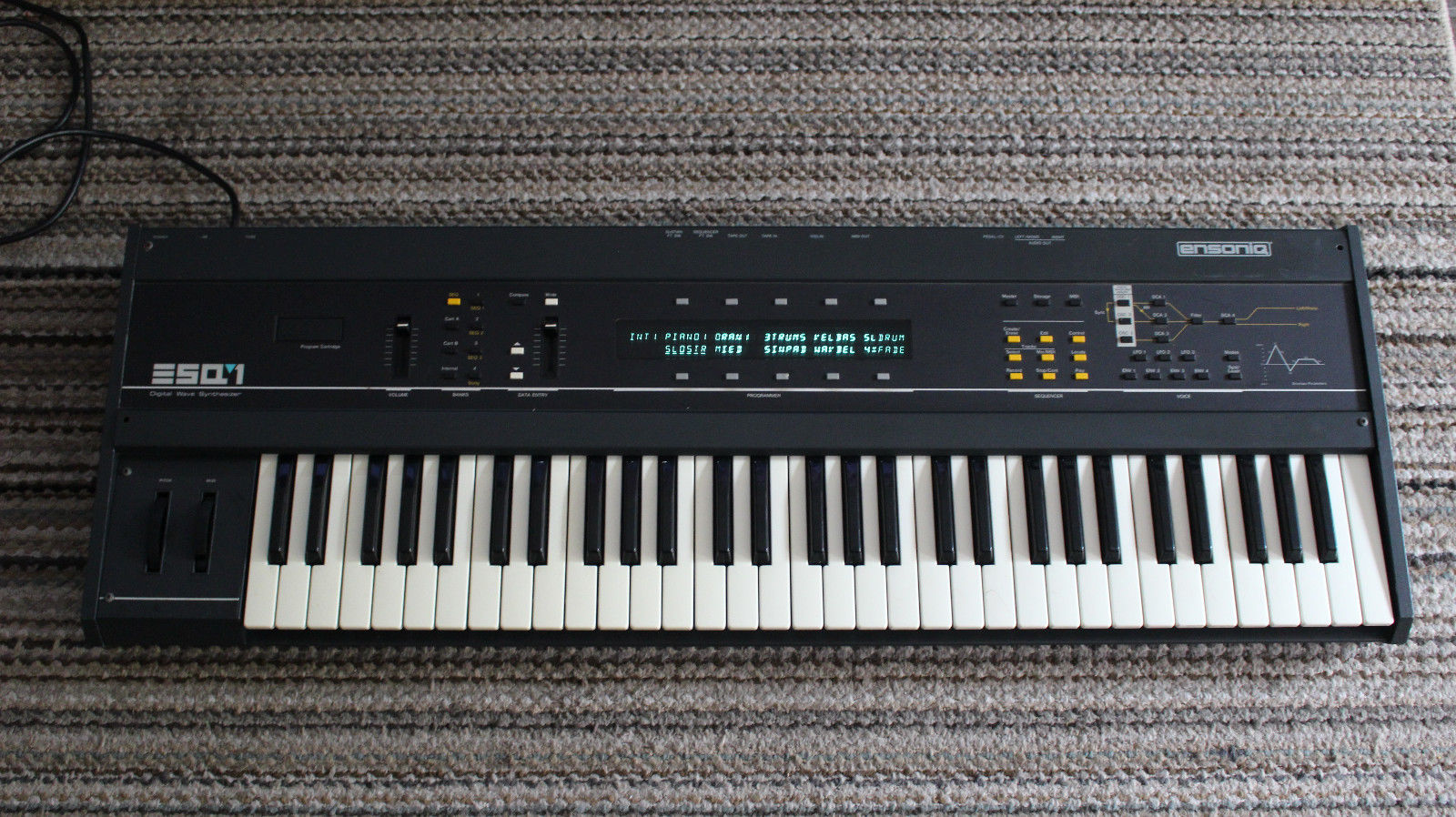 MATRIXSYNTH 1986 Ensoniq ESQ1 Digital Wave Synthesizer Metal Version With Carrying Case