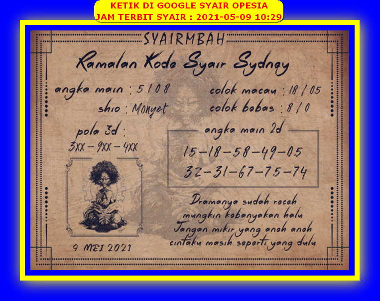 Syair Harian Sdy 9 Mei 2021 Kode Syair Sgp Hk Sd Motesia