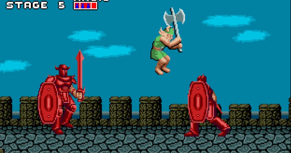 The Best Games Ever Golden Axe Stage 5 Big Red Knights Screenshot