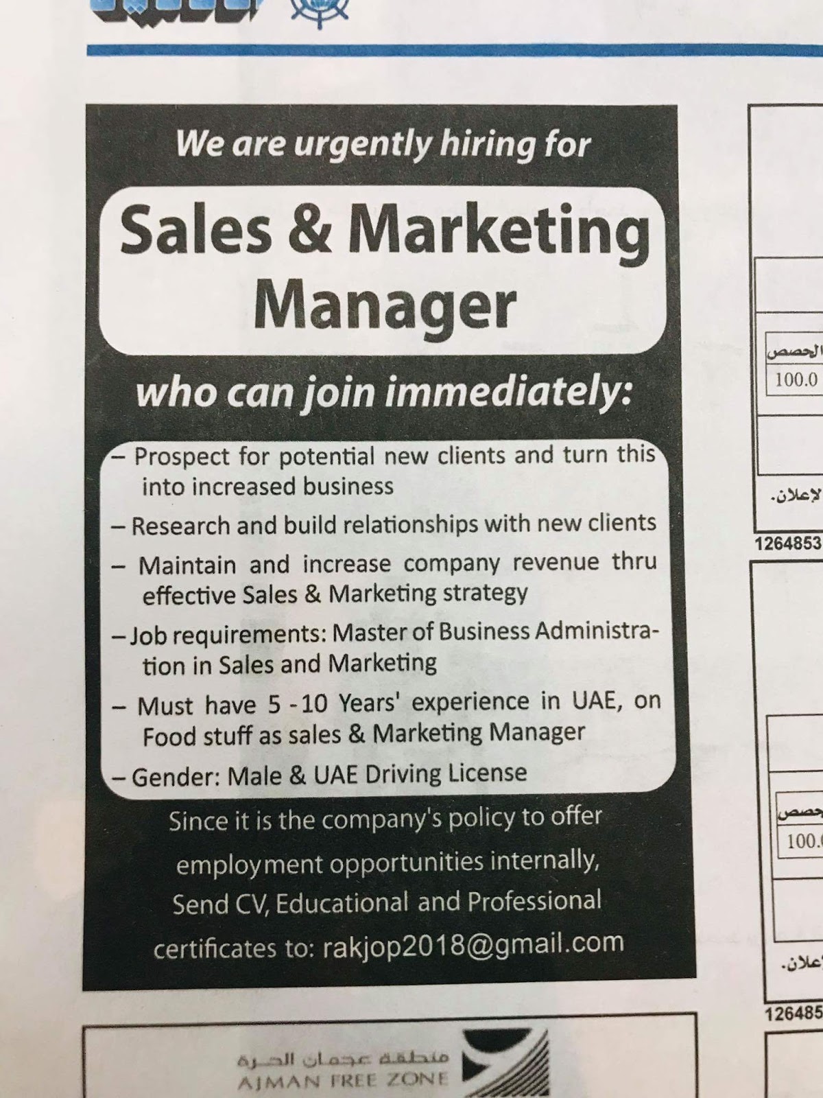 Sales And Marketing Jobs In Uae For Freshers