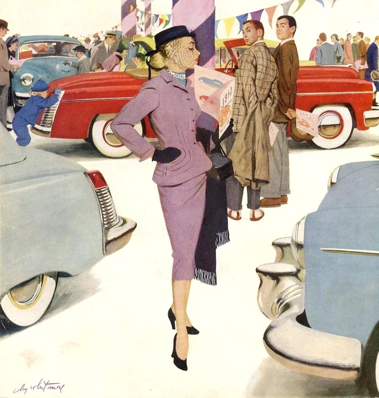 Maxwell Whitmore 1913-1988 | American Fashion painter and Magazine illustrator