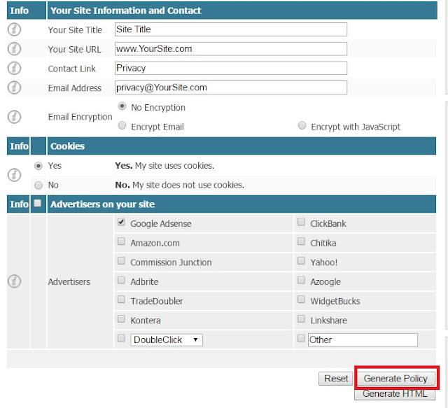 Privacy policy for blogger Adding privacy policy for Blogger or WordPress