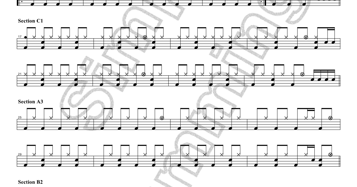 鼓手森 Simply Drumming Adele Rolling in the Deep drum sheet