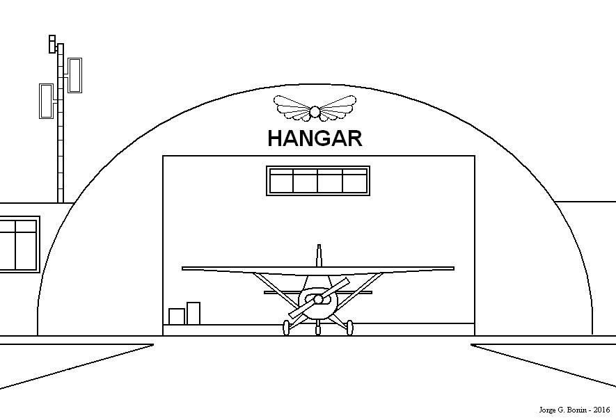 arte no paint desenho para colorir hangar