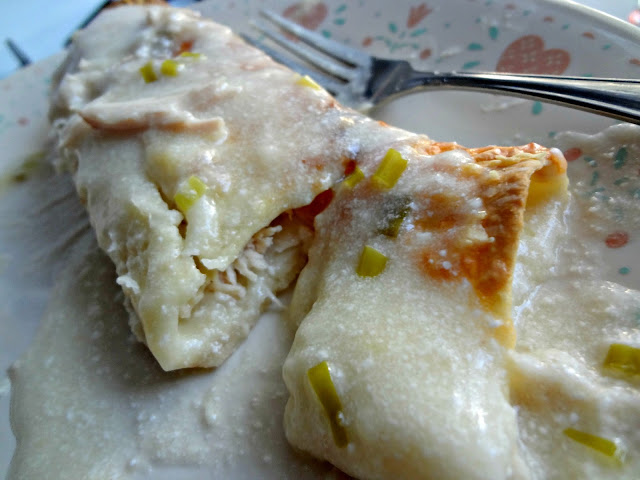 White Chicken Enchiladas with Scallion Sauce White Chicken Enchiladas with Scallion Sauce