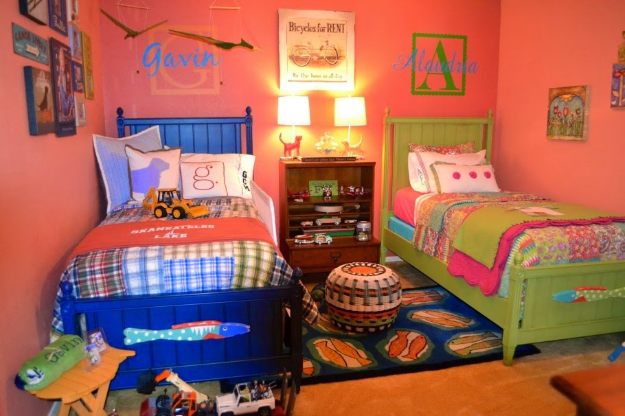 Dormitorio compartido para niña y niño - Colores en Casa