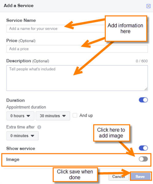 Add Services To Facebook Business Page