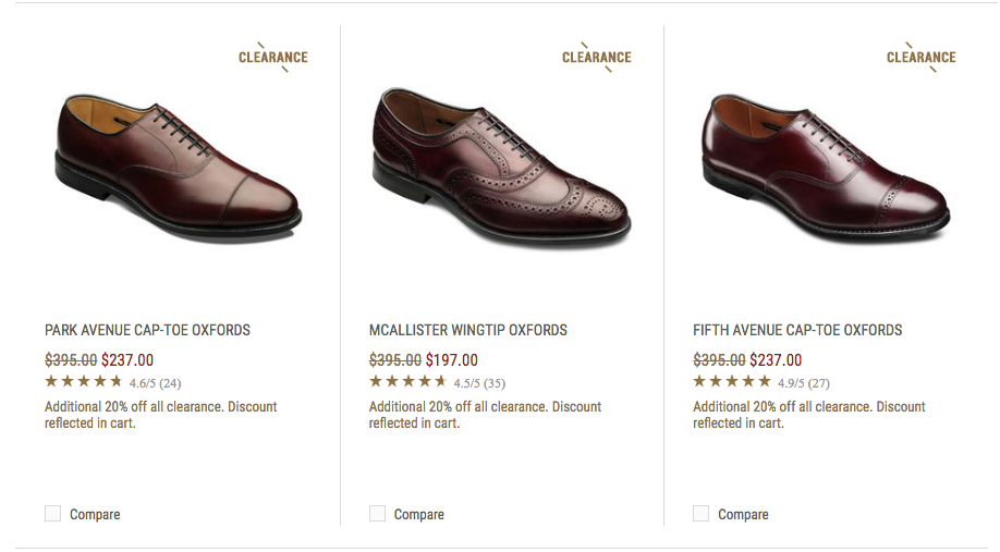 Allen Edmonds 20% Off Clearance