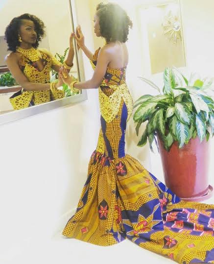 Photos: Young lady slays in an Ankara Print dress to Prom