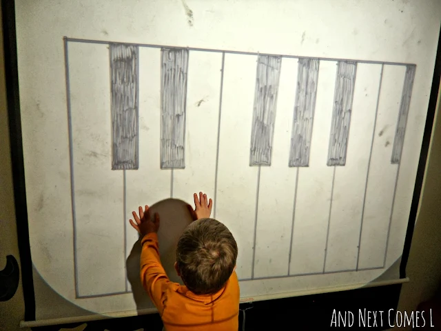 Learn about music by playing a giant piano using an overhead projector from And Next Comes L