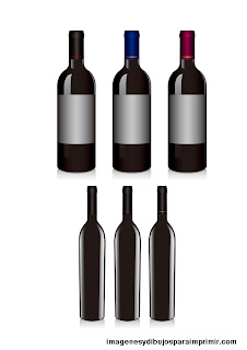 Botellas de vino pequeñas en dibujos