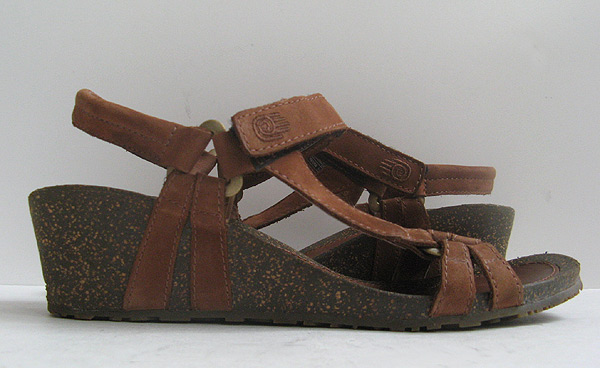 TEVA CABRILLO SANDALS BROWN LEATHER WEDGE SANDALS WOMENS SIZE 10