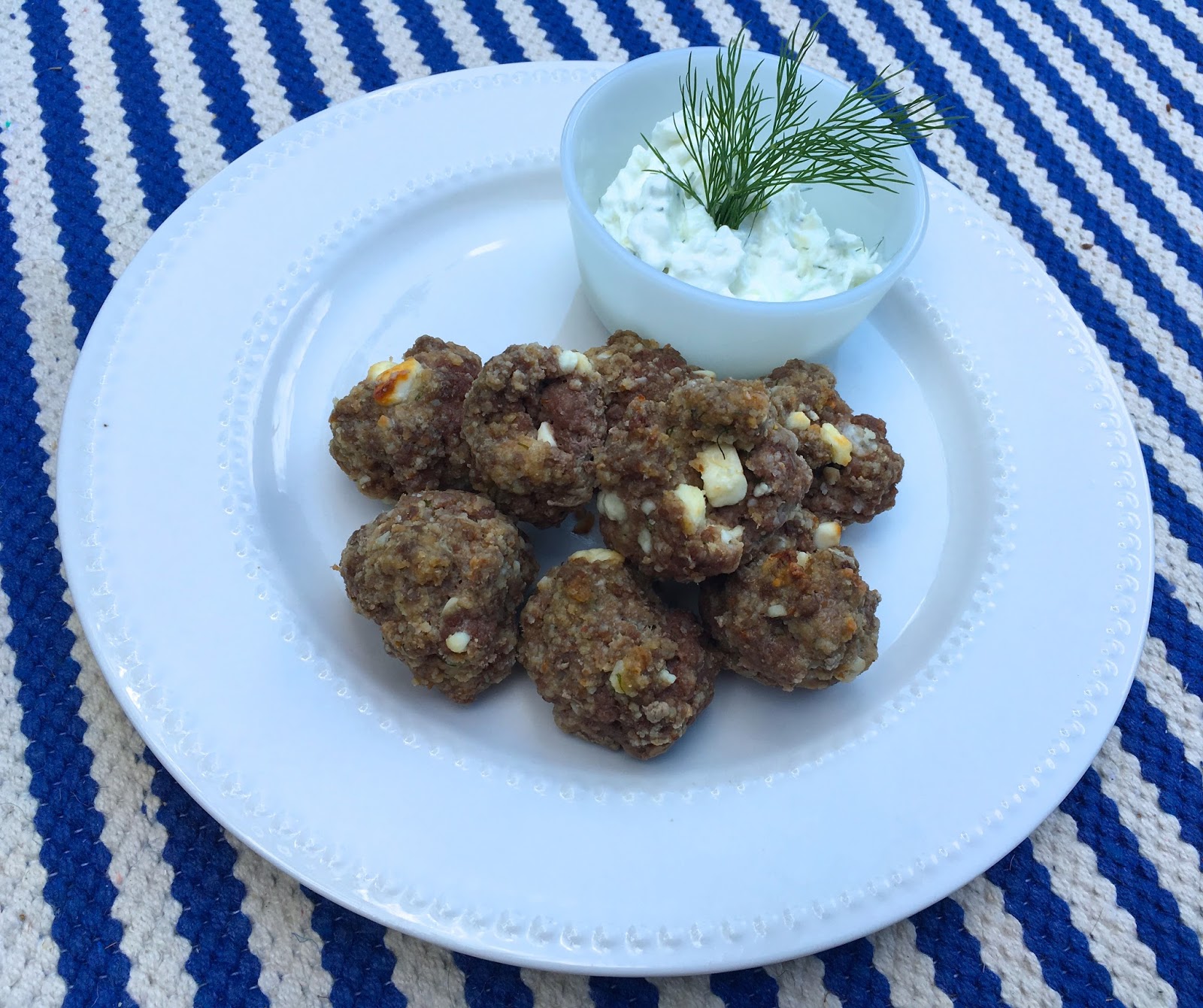 1 Cooking Chick Bifteki Meatballs with Dill Tzatziki