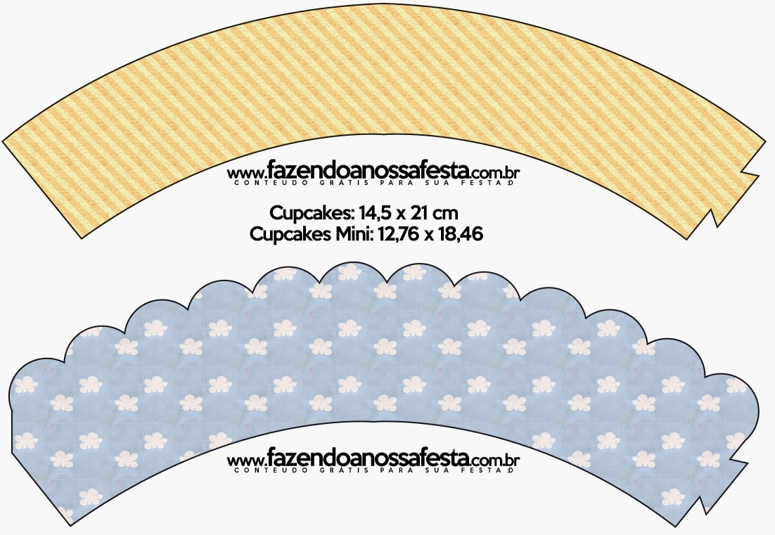 Clouds Free Printable Cupcake Wrappers. 