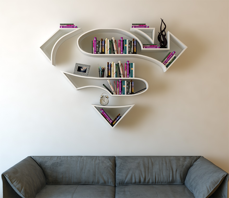 Desain Rak  Buku  Super Hero untuk Mempercantik Kamar Anda 