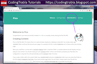 Install Pico 1.0.6 PHP CMS ( flat-file, noDB ) on Windows tutorial 26