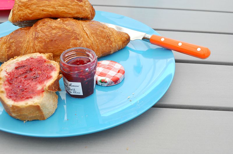 french pastries and strawberry jam