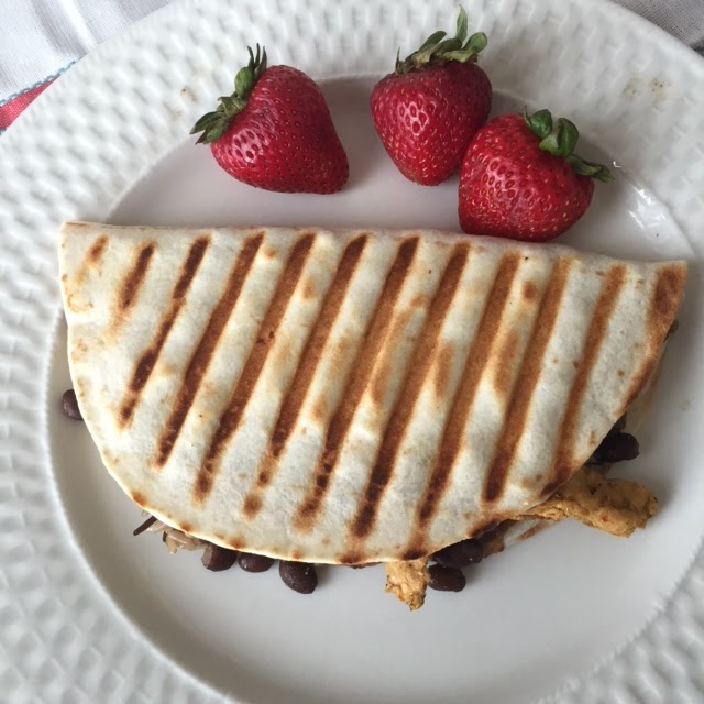 A Plant Friendly Diet Quesadilla on a Panini Maker