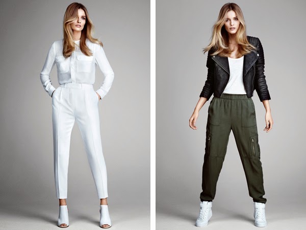 pantalones de moda H&M color blanco y pantalón cargo primavera verano