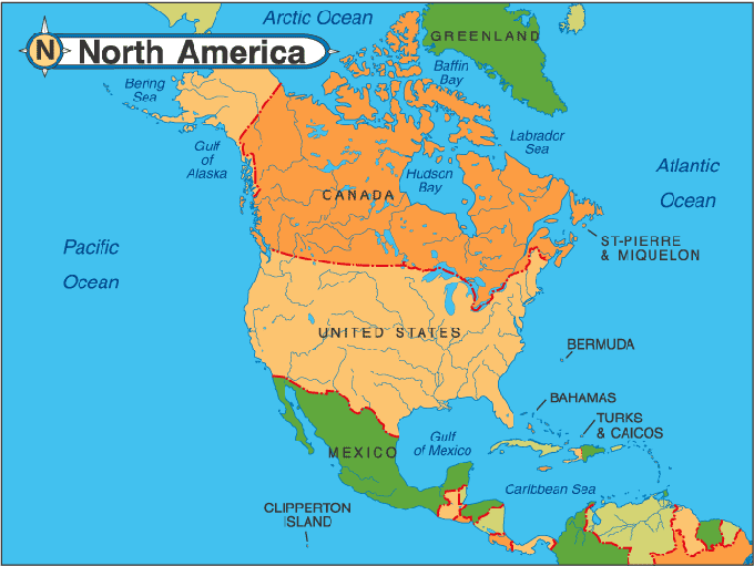 Am rica do Norte Mapas Geogr ficos - NORTH AMERICA (4)