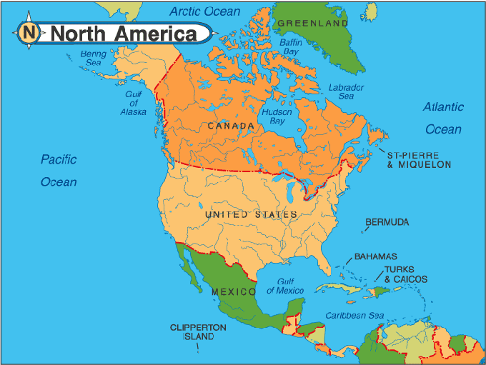 América do Norte | Mapas Geográficos da América do Norte - Enciclopédia