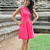 Pranitha Legs Show Stills In Pink Dress