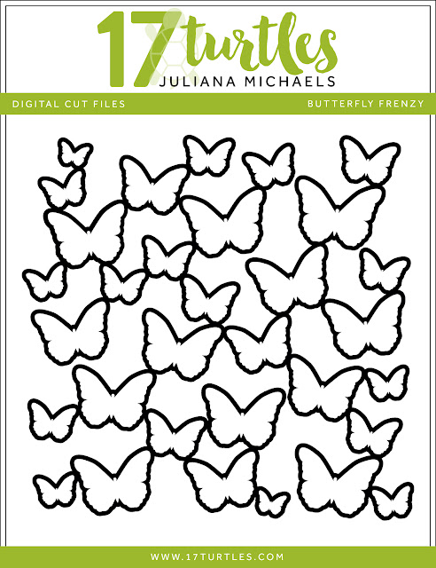 Butterfly Frenzy Free Digital Cut File by Juliana Michaels