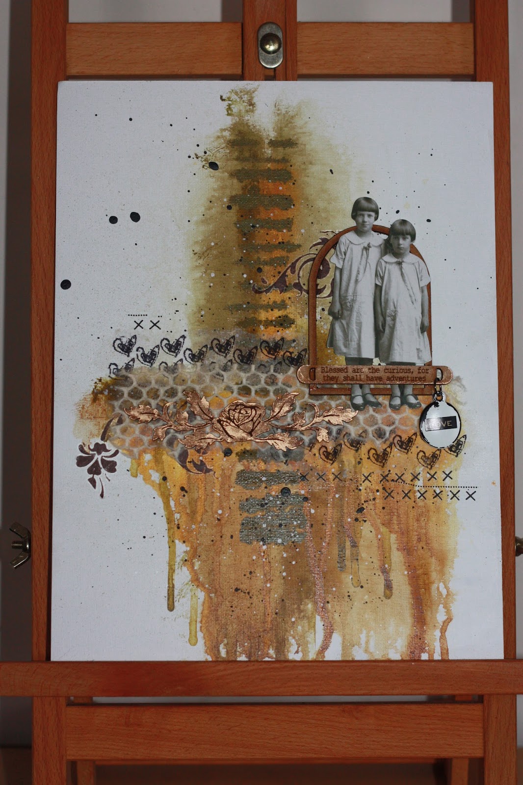 Calico Craft Parts Mixed Media Board by Lesley