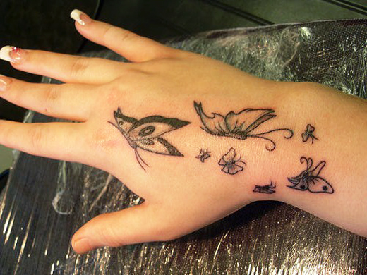 Charming Butterfly Hands Tattoo Designs