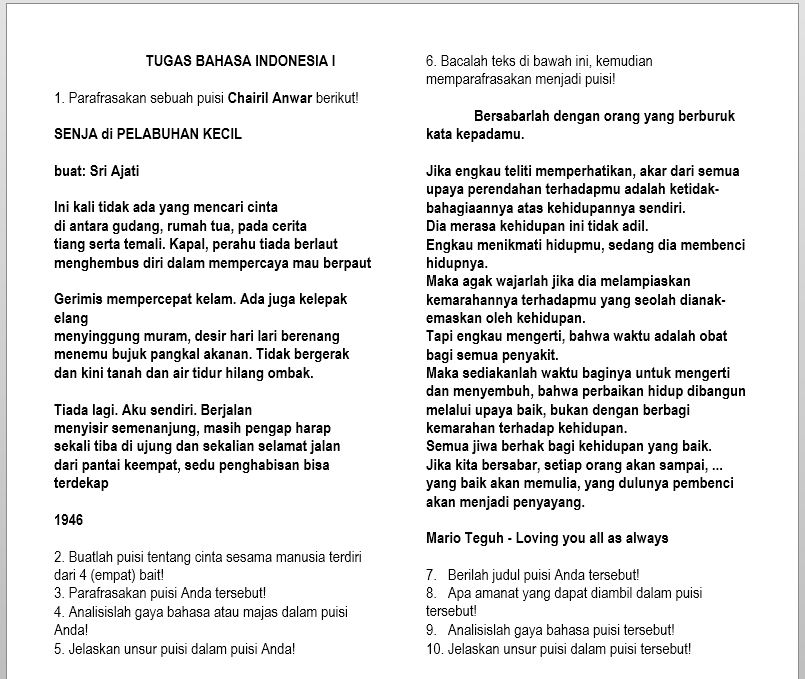 Puisi Amanat Adalah Koleksi Puisi