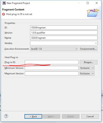 Plug in or host name information OSGi fragment