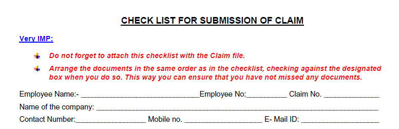 United India Insurance medical reimbursement claim form