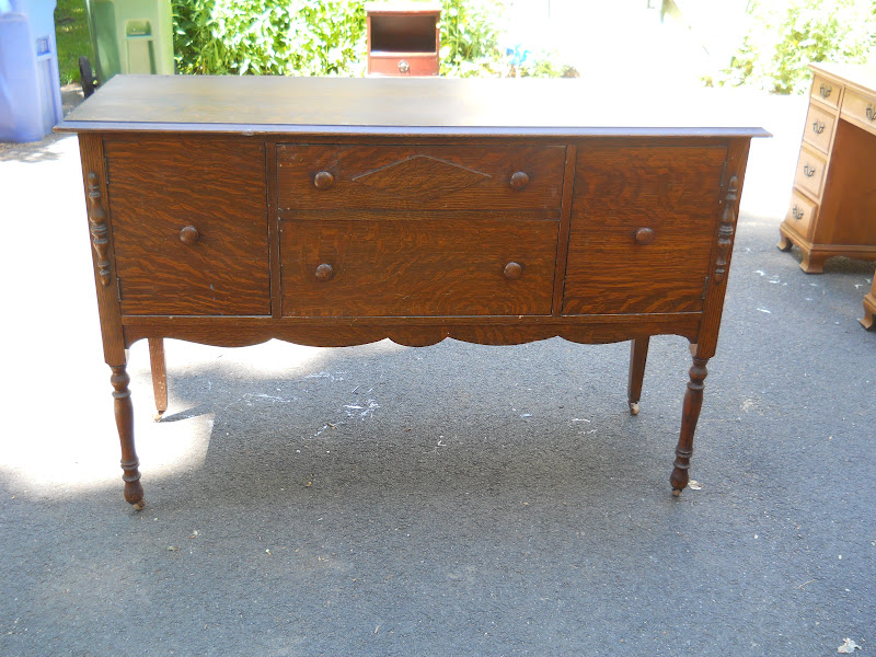 Heir and Space Antique Tiger Oak Sideboard
