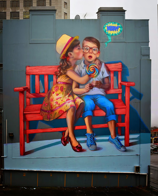 Natalia Rak is currently in New Zealand where she was invited to work on a big building somewhere on the streets of Dunedin.