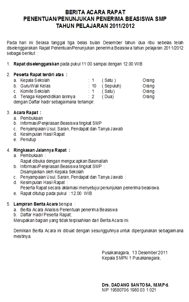 Contoh Surat Serah Terima Jabatan Ketua Koperasi