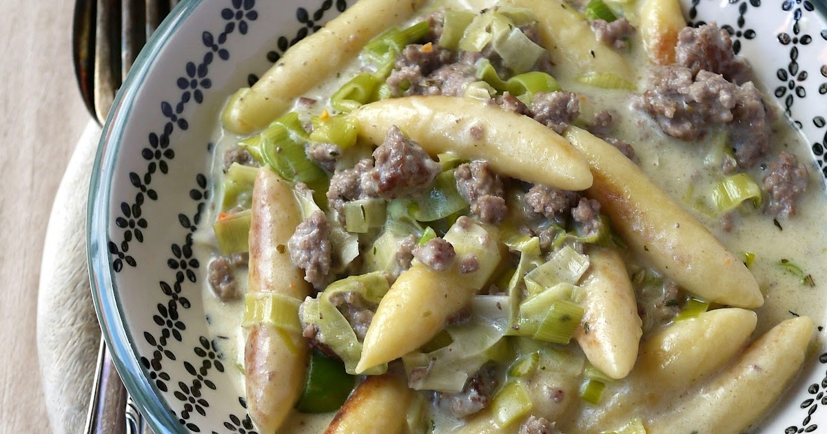 Experimente aus meiner Küche: Hackfleisch-Lauch-Pfanne mit Schupfnudeln