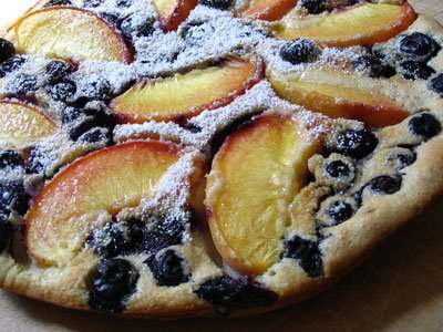 Baked Blueberry & Peach Pancakes