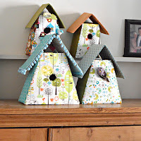 http://www.pillarboxblue.com/homemade-fabric-birdhouses/