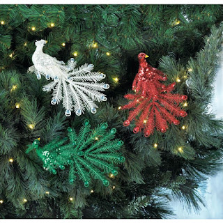 Festive Peacock Christmas Ornament Set - Giftspiration